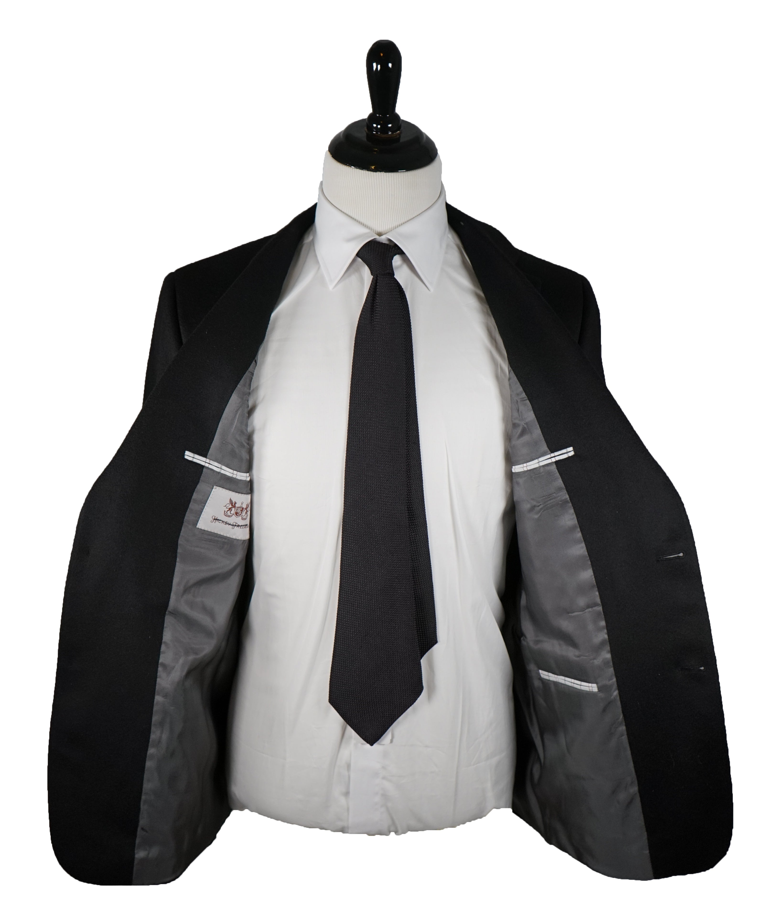 HICKEY FREEMAN - 100% Cashmere Black Blazer Engraved Buttons - 42R