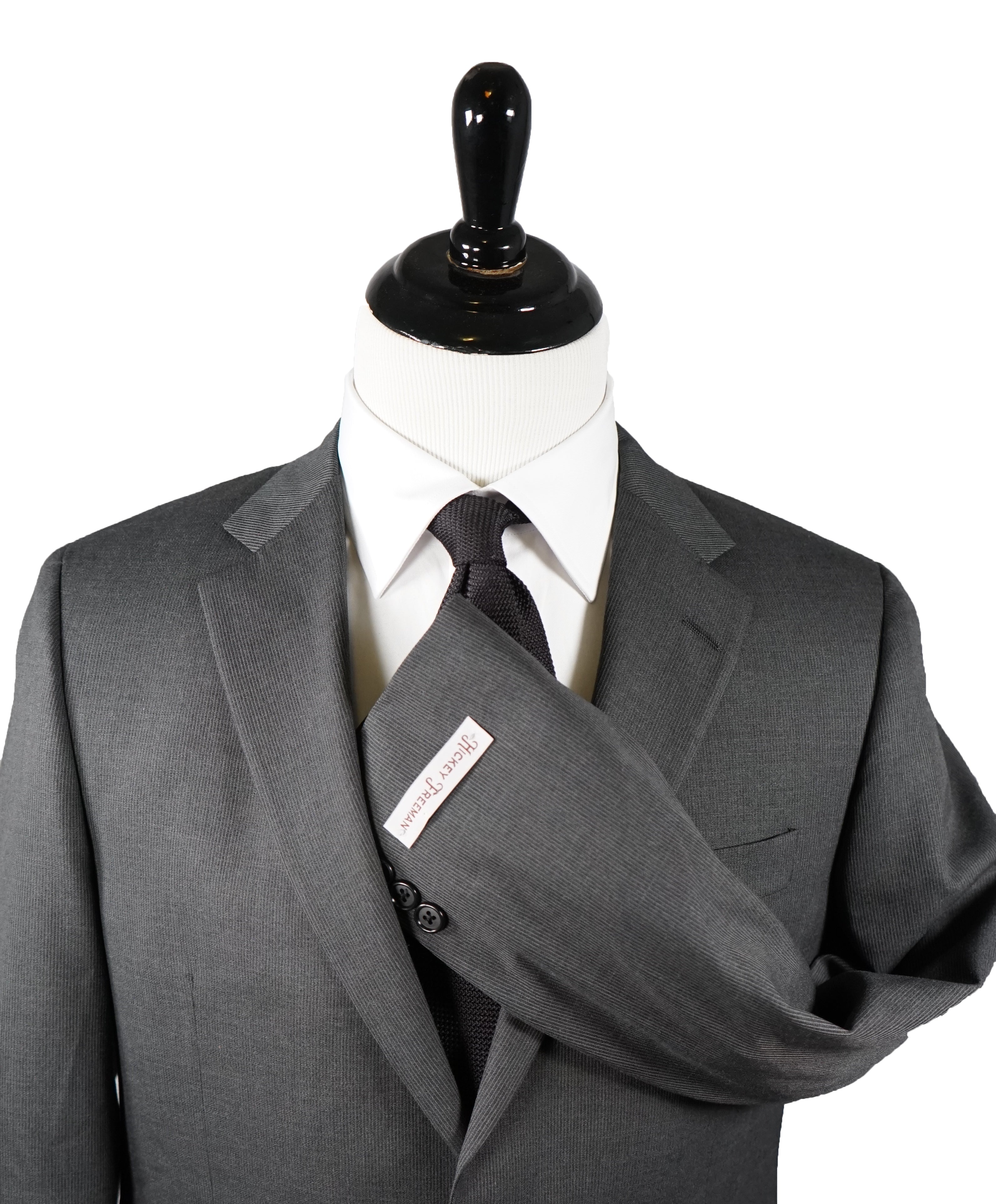 HICKEY FREEMAN - Gray Micro Striped Wool Suit “Milburn II" - 40R