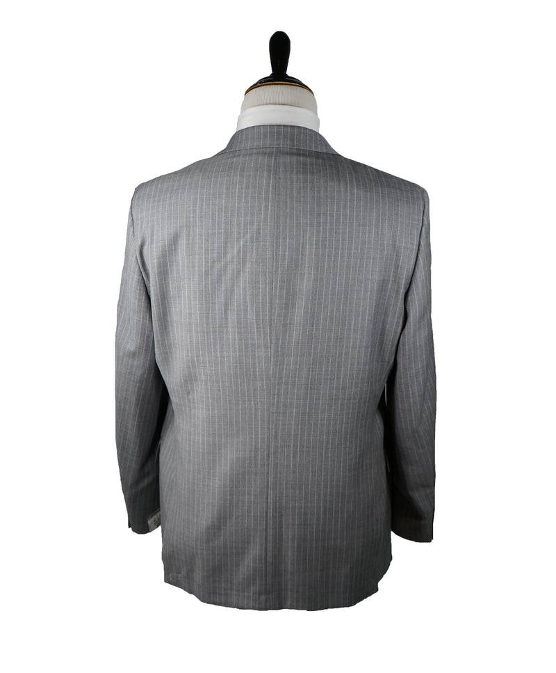 HICKEY FREEMAN - Gray With Tonal Chalk Stripe 2-Button Suit - 42R