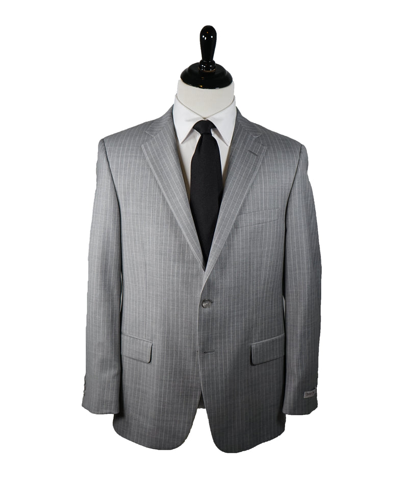 HICKEY FREEMAN - Gray With Tonal Chalk Stripe 2-Button Suit - 42R