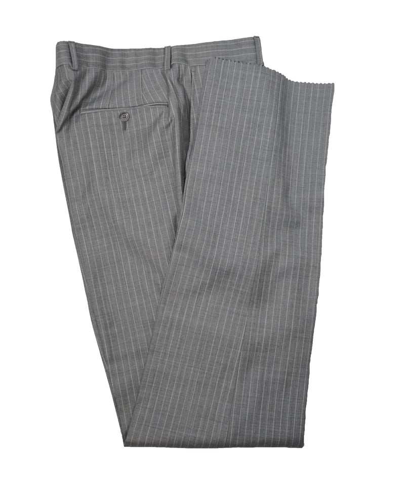 HICKEY FREEMAN - Gray With Tonal Chalk Stripe 2-Button Suit - 42R