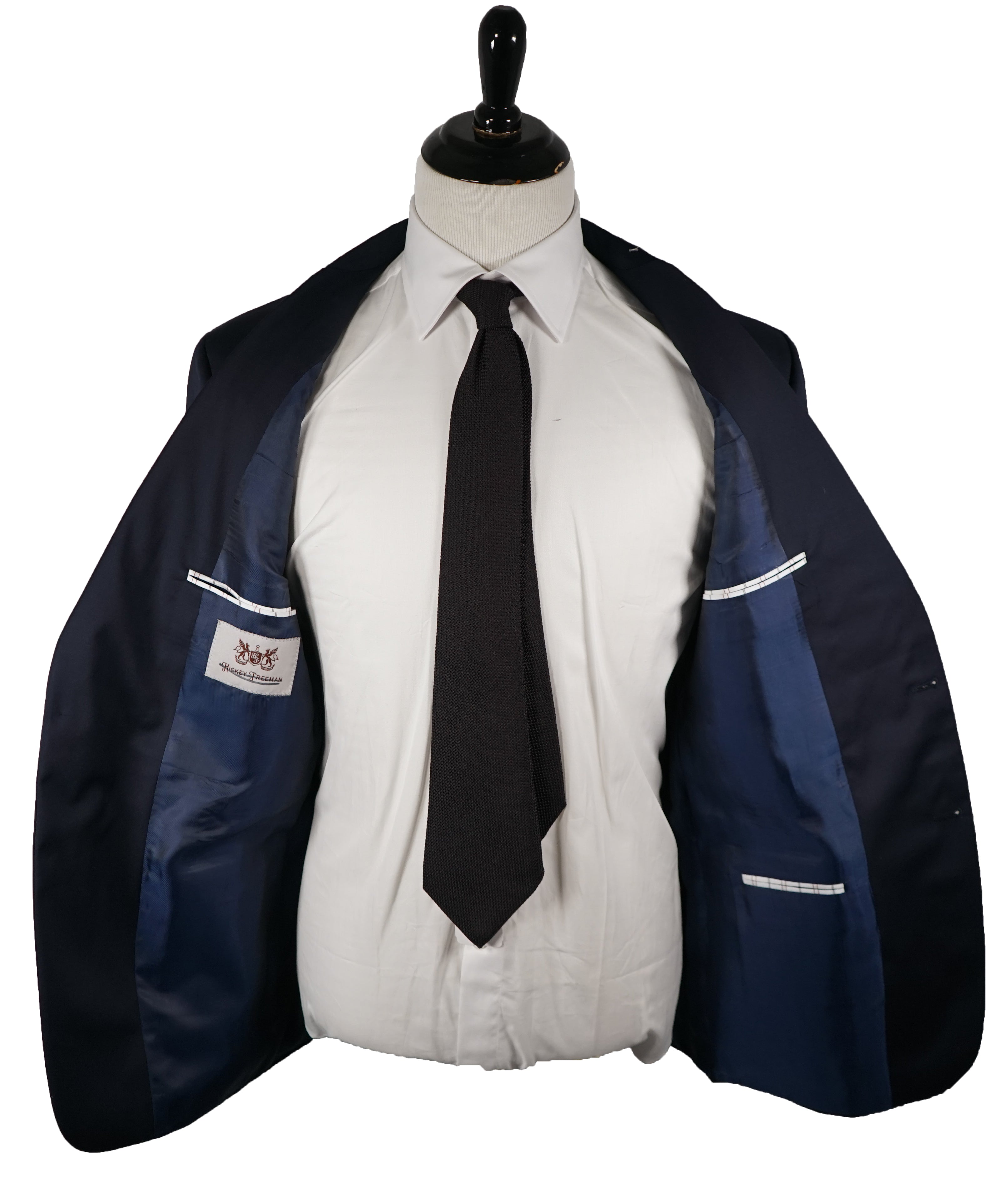 HICKEY FREEMAN - Classic Navy Blue Solid Suit - 46R