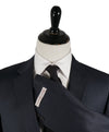 HICKEY FREEMAN - Navy Blue Textured Micro Check Suit - 42L