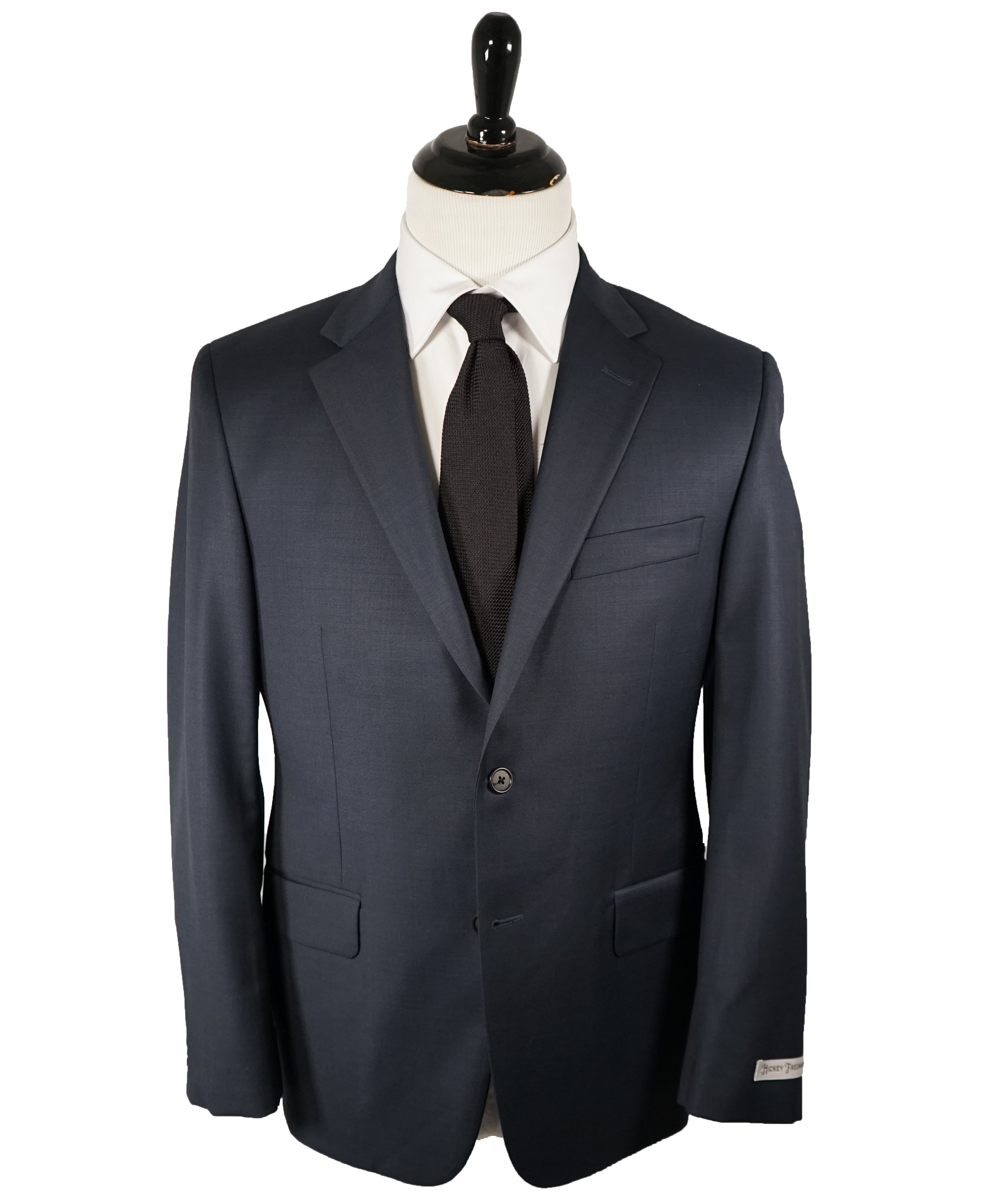HICKEY FREEMAN - Navy Blue Textured Solid Suit - 40S