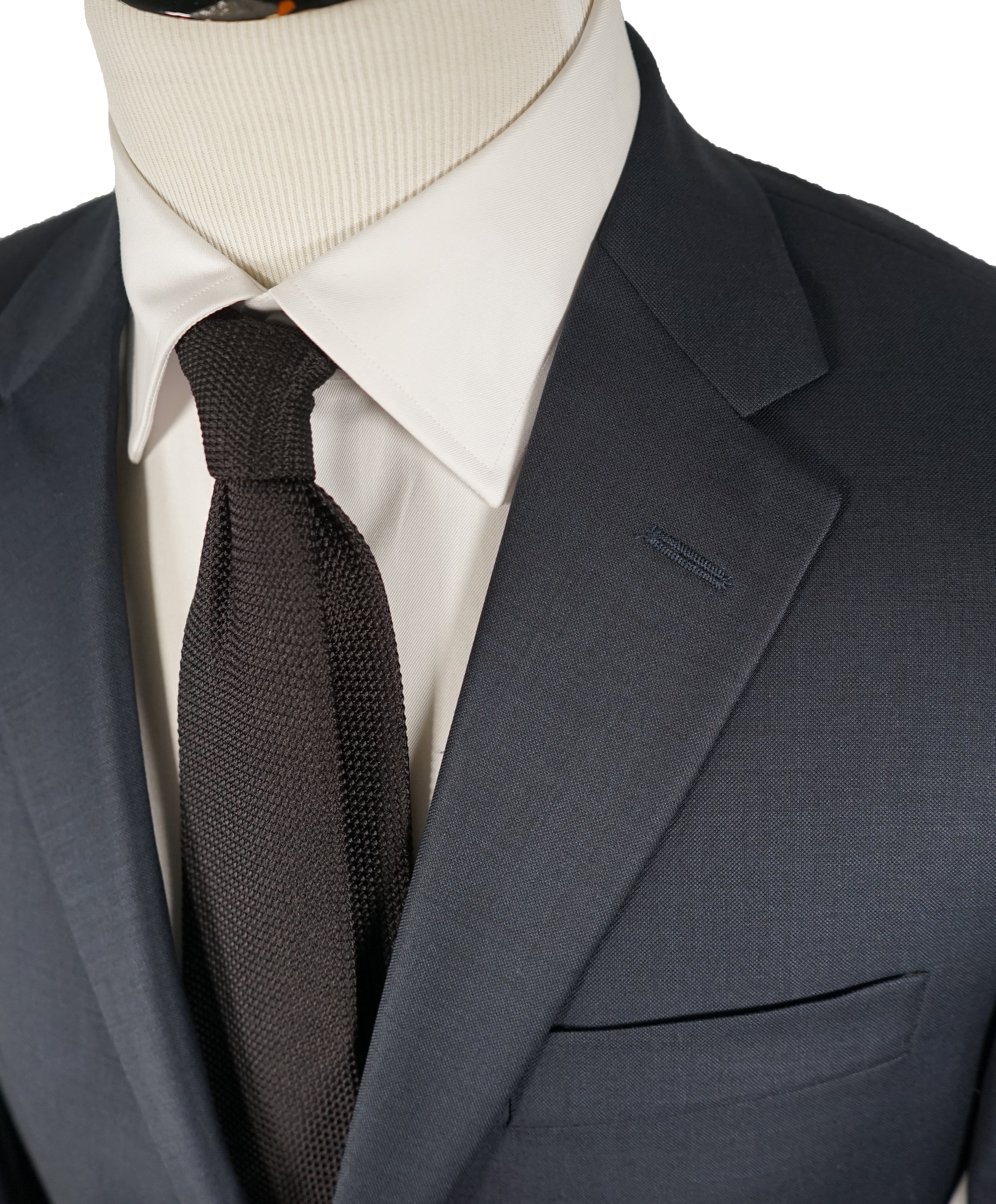 HICKEY FREEMAN - Navy Blue Textured Solid Suit - 40S