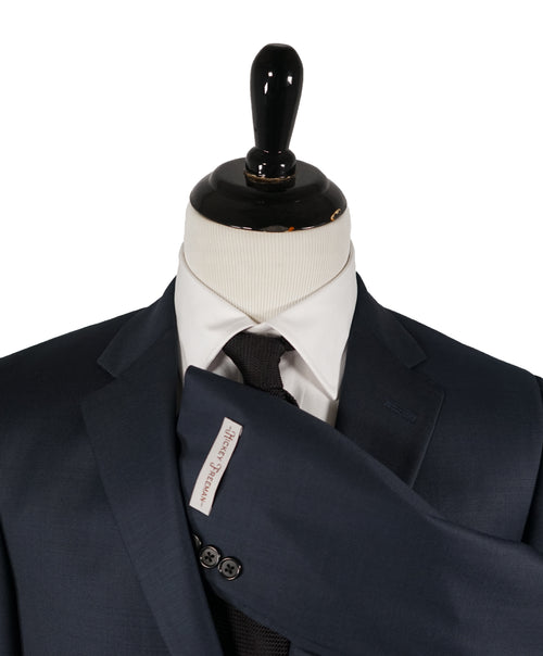HICKEY FREEMAN - Navy Blue Textured Solid Suit - 40S