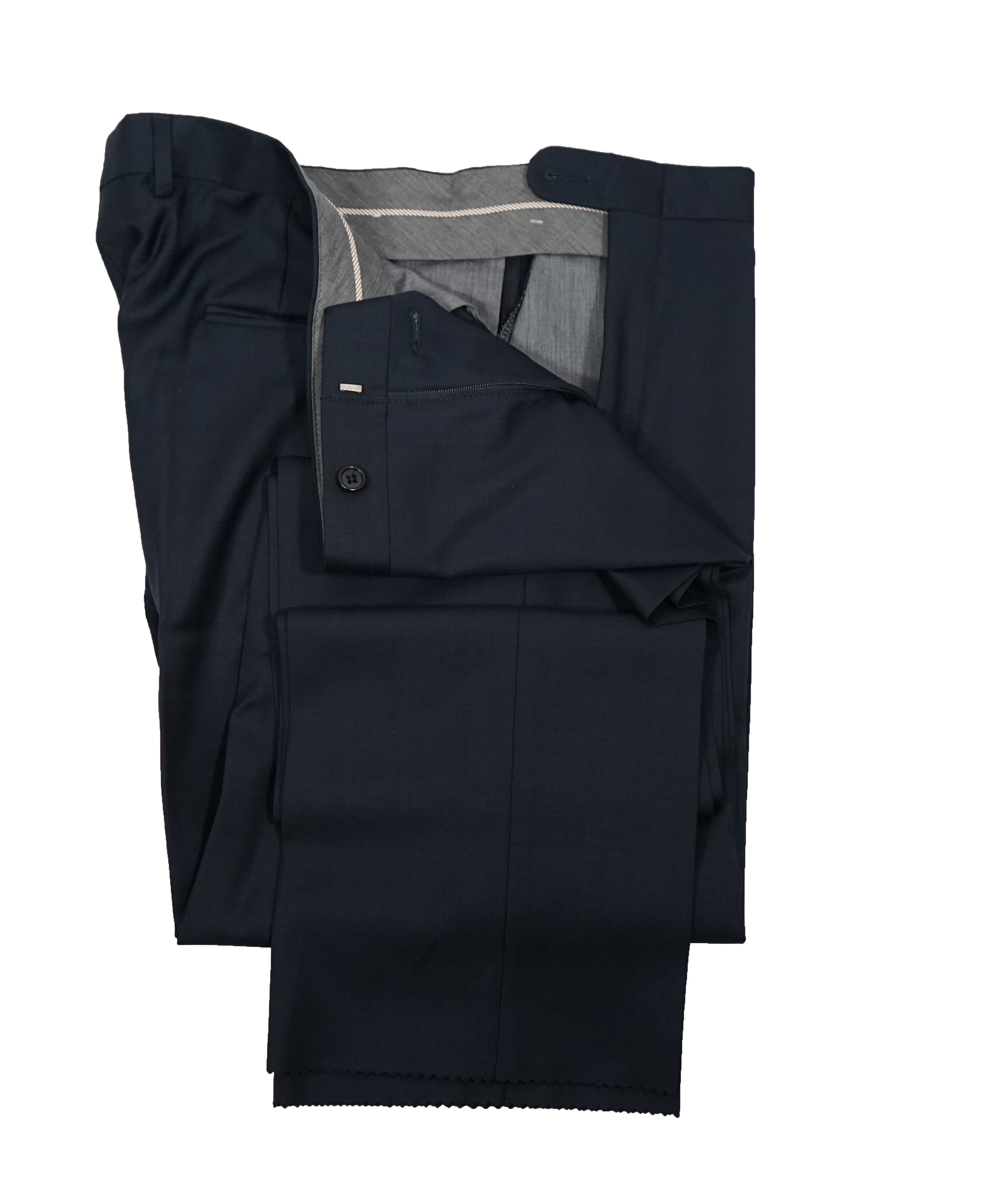 HICKEY FREEMAN - Navy Blue Textured Solid Suit - 40S