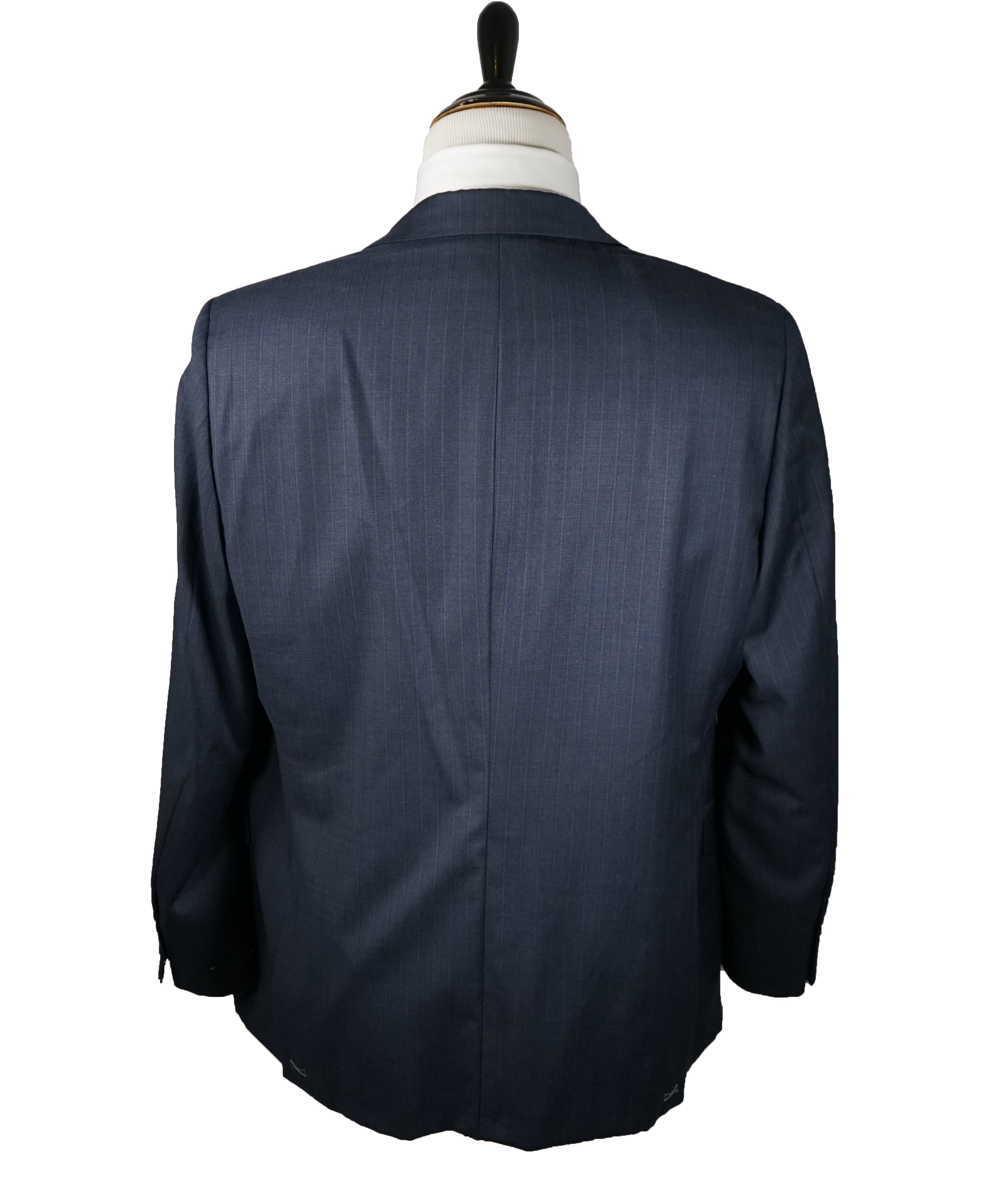HICKEY FREEMAN - Tonal Chalk Stripe Medium Blue Suit - 44R