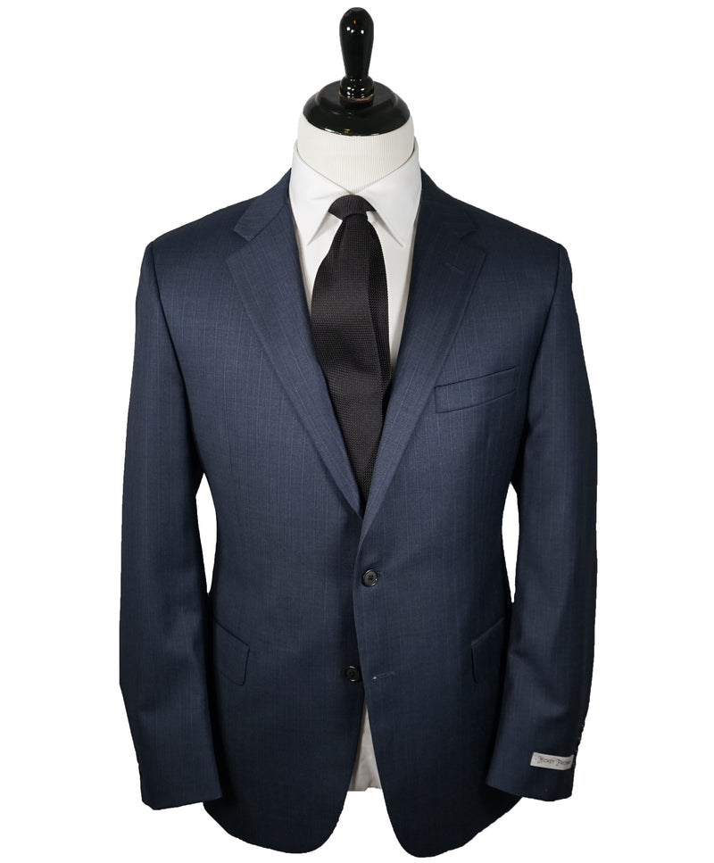 HICKEY FREEMAN - Tonal Chalk Stripe Medium Blue Suit - 46R