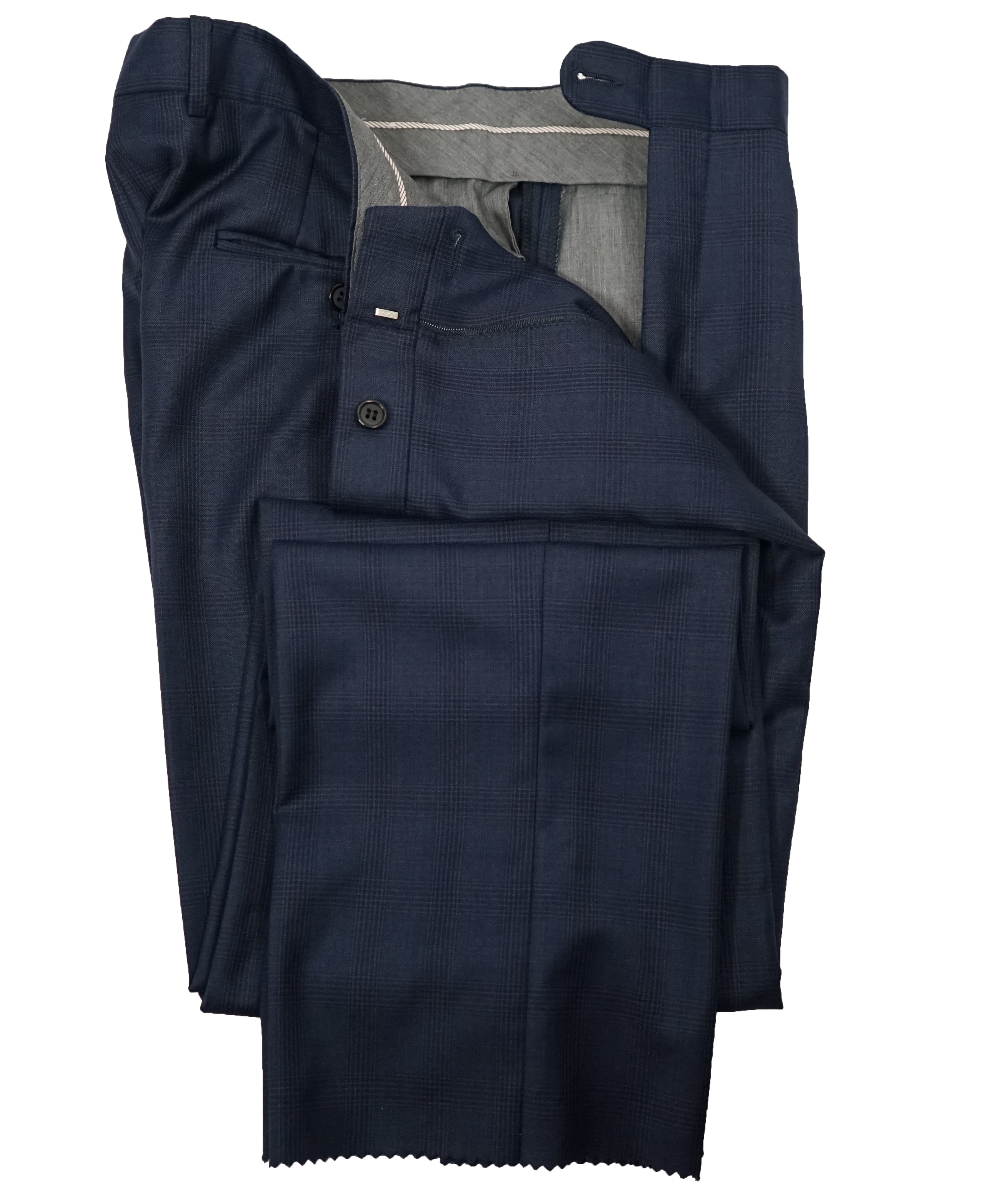 HICKEY FREEMAN - Tonal Medium Blue Plaid Check Suit - 40R