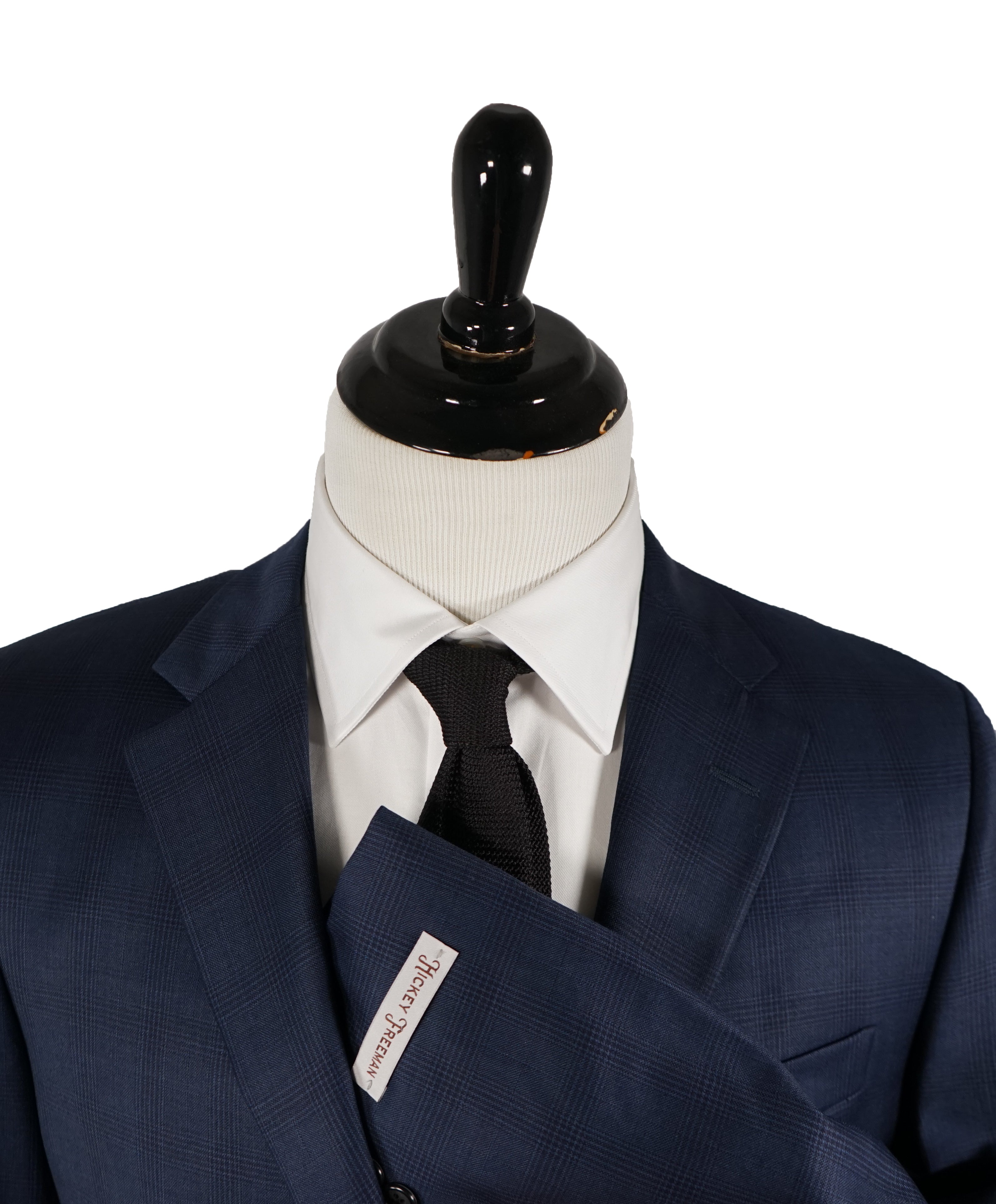HICKEY FREEMAN - Tonal Medium Blue Plaid Check Suit - 40R