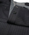 HICKEY FREEMAN - Wool Flat Front Dress Pants Purple Pinstripe - 38W