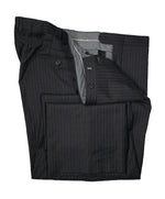 HICKEY FREEMAN - Wool Flat Front Dress Pants Purple Pinstripe - 38W