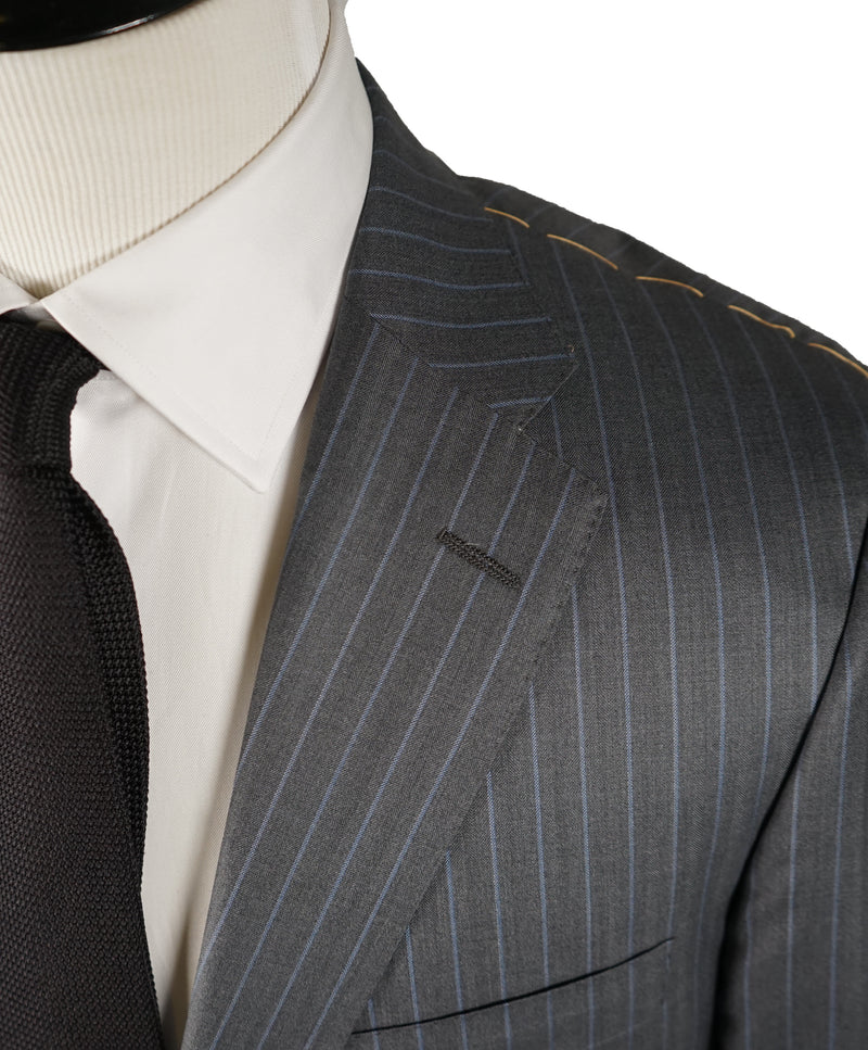 HICKEY FREEMAN -ERMENEGILDO ZEGNA TROFEO 600- Gray Wool Silk Suit - 44L
