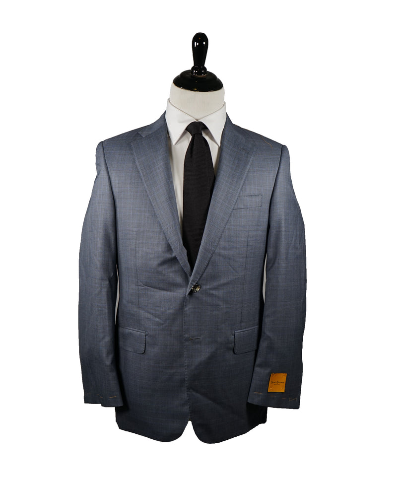 HICKEY FREEMAN / LORO PIANA - Super 150’s Wool/Silk Medium Blue Plaid - 44L