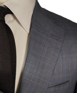 HICKEY FREEMAN / LORO PIANA - Super 150’s Wool/Silk Medium Blue Plaid - 44L