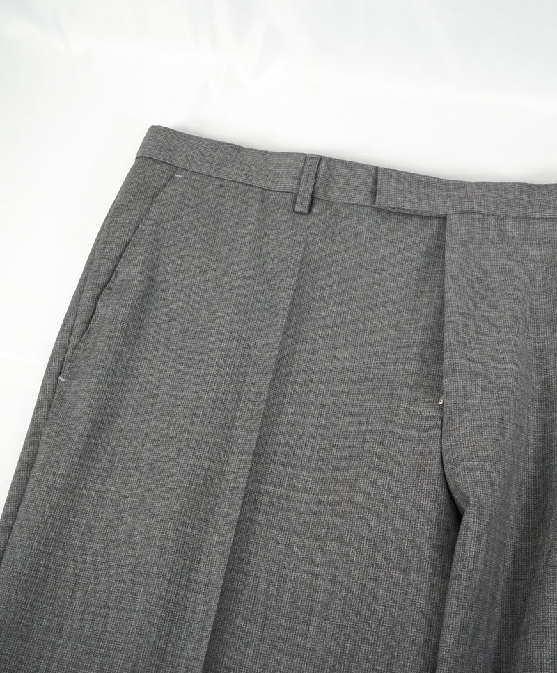 HUGO BOSS - “Leenon" Gray Micro Check Plaid Slim Dress Pants - 38W