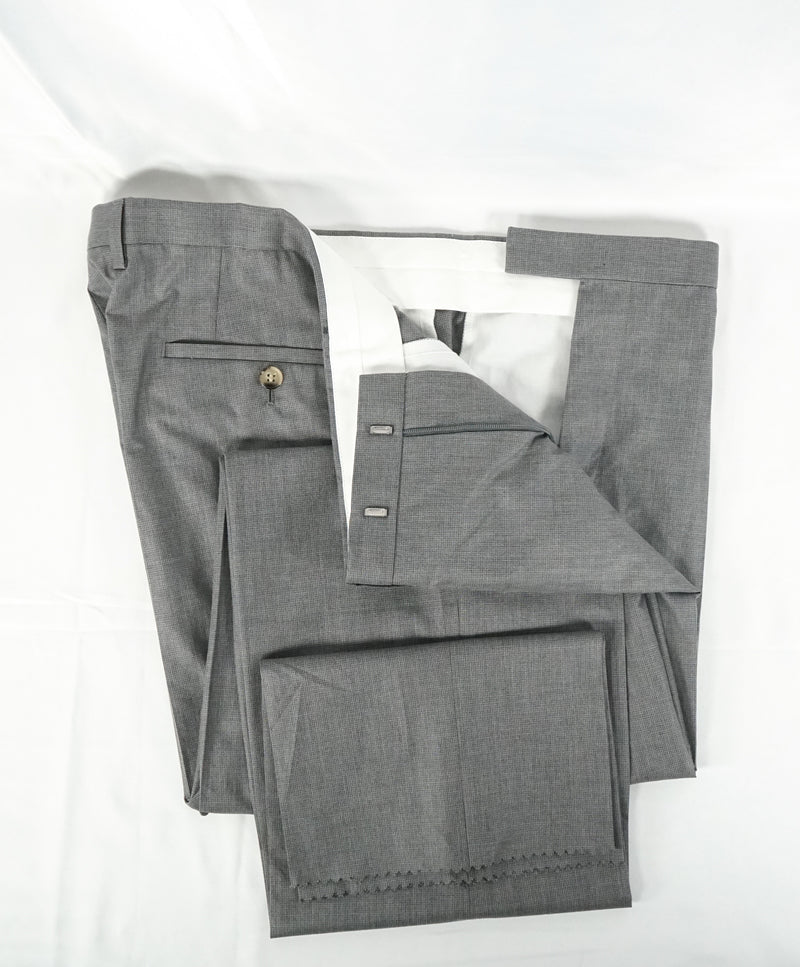 HUGO BOSS - “Grand/Central US" Gray Micro Check Slim Cotton Dress Pants - 38W