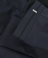 HUGO BOSS - “Henry/Glow" Navy Slim Tipped Wool/Silk Dress Pants - 33W