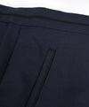 HUGO BOSS - “Henry/Glow" Navy Slim Tipped Wool/Silk Dress Pants - 33W