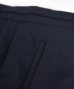 HUGO BOSS - “Henry/Glow" Navy Slim Tipped Wool/Silk Dress Pants - 33W