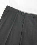 HUGO BOSS - “Sharp1 US" Gray Micro Check Wool Flat Dress Pants - 38W