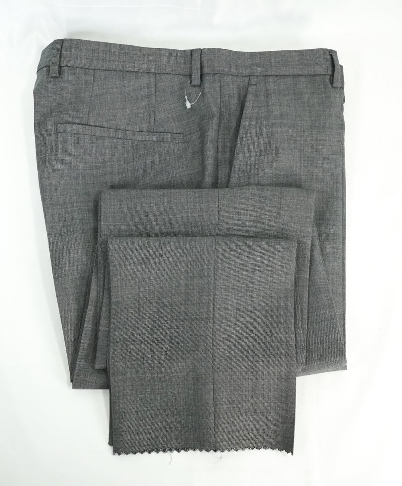 HUGO BOSS - Gray Melange “Astian/Hets” Flat Front Dress Pants - 34W