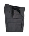 HUGO BOSS -Medium Blue Micro Check Flat Front Dress Pants - 31W
