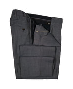 HUGO BOSS -Medium Blue Micro Check Flat Front Dress Pants - 31W