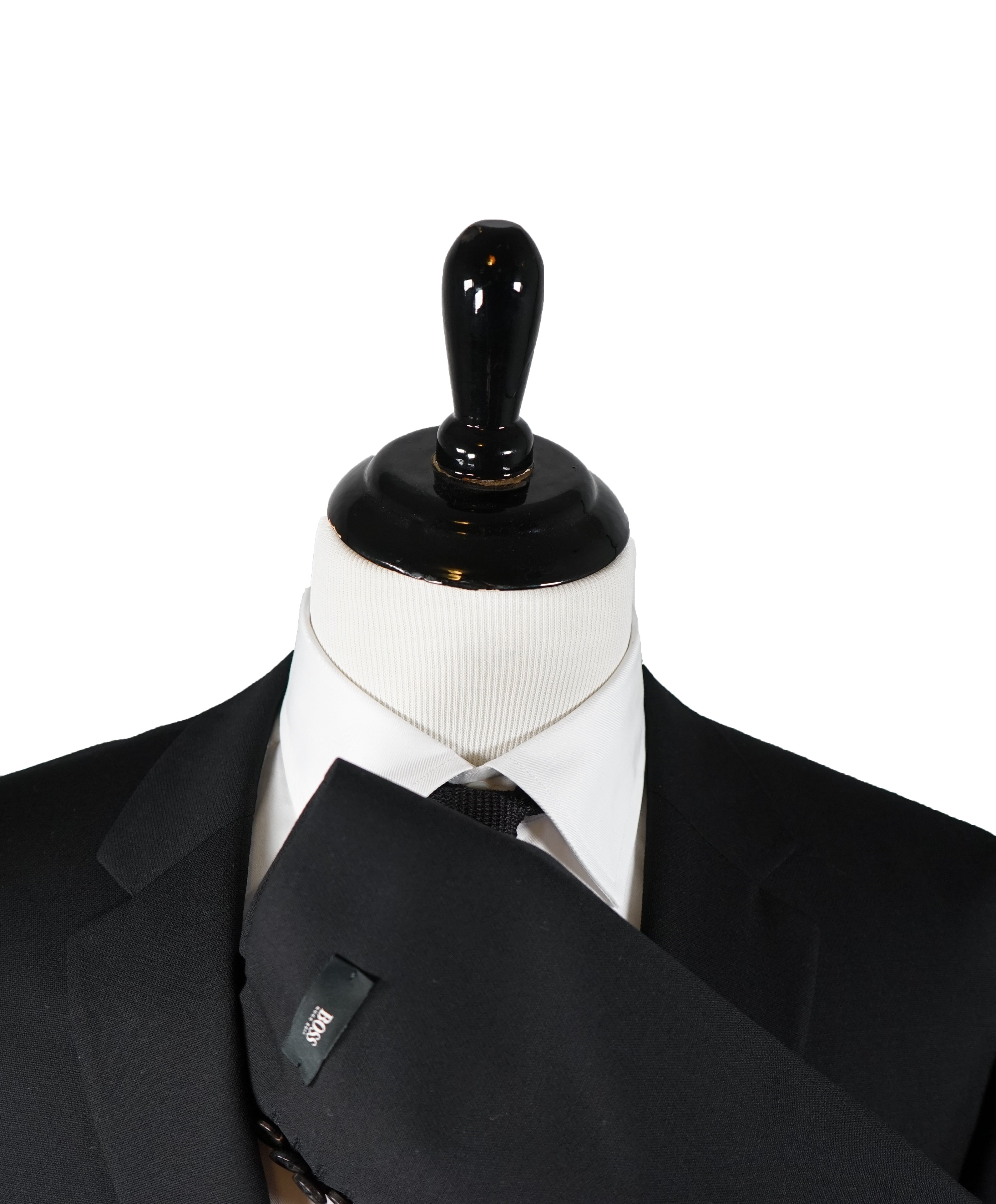 HUGO BOSS - The Grand/Central Black Textured Fabric 2-Button Suit - 44L