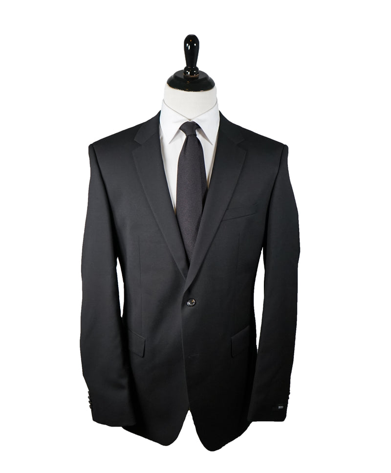 HUGO BOSS - The Grand/Central Black Textured Fabric 2-Button Suit - 44L