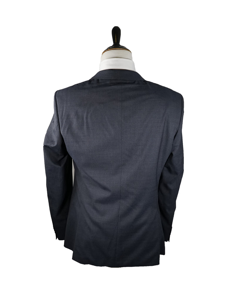 HUGO BOSS - Blue & Gray Basket Weave Suit Super 120’s - 42R