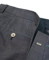 HUGO BOSS - Blue Medium Blue Micro Check Flat Front Dress Pants- 36W