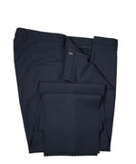 HUGO BOSS - Blue Micro Check Flat Front Dress Pants - 36W