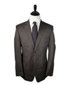 HUGO BOSS - Brown Micro Stripe Suit W Genuine Horn Buttons -  42R