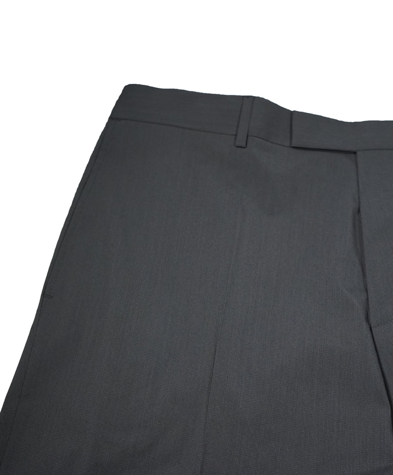 HUGO BOSS - Gray Micro Check Flat Front Dress Pants - 37W