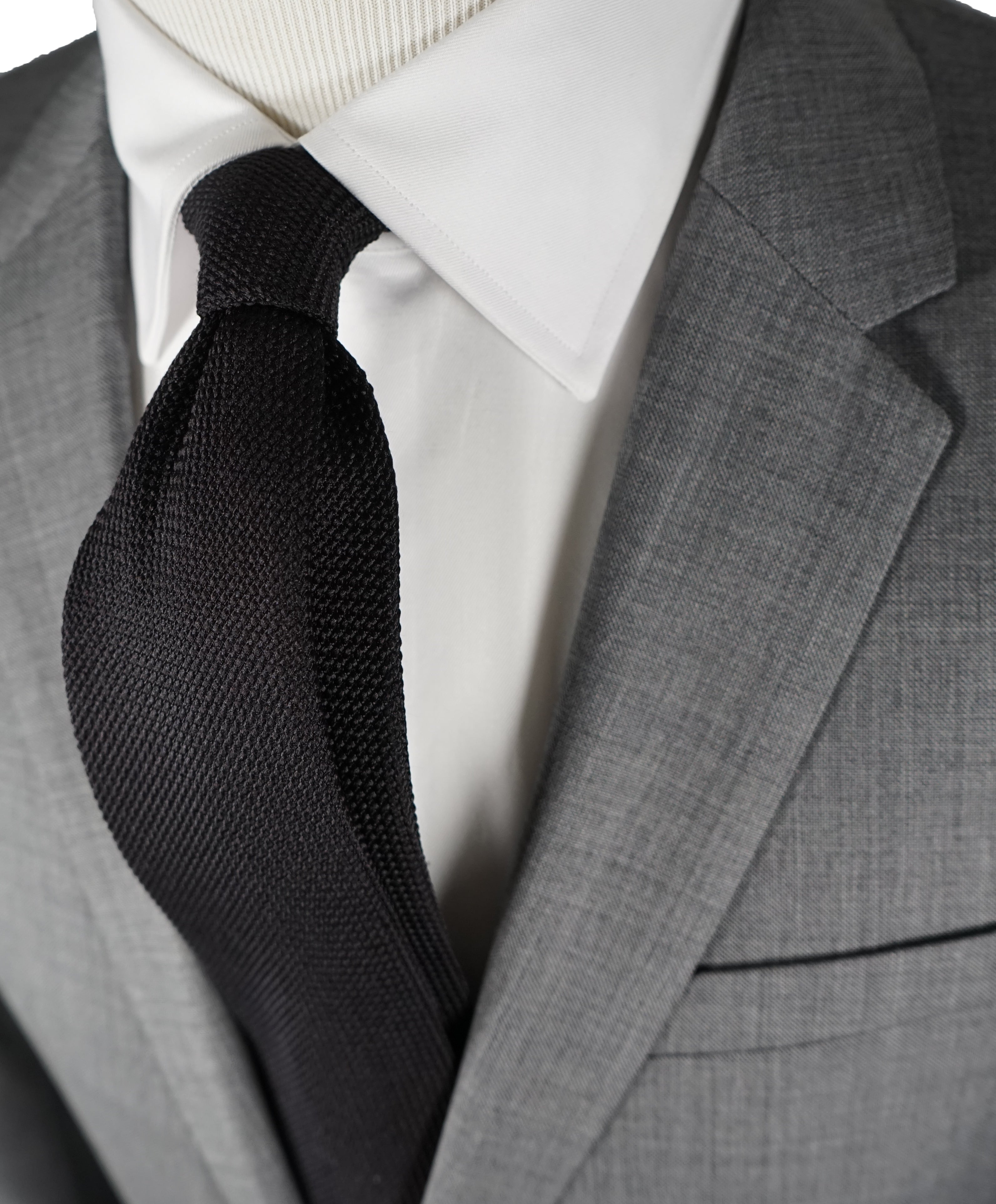 HUGO BOSS - HUGO Slim Super 110 Marzotto Italy Fabric Gray Textured Suit - 36R