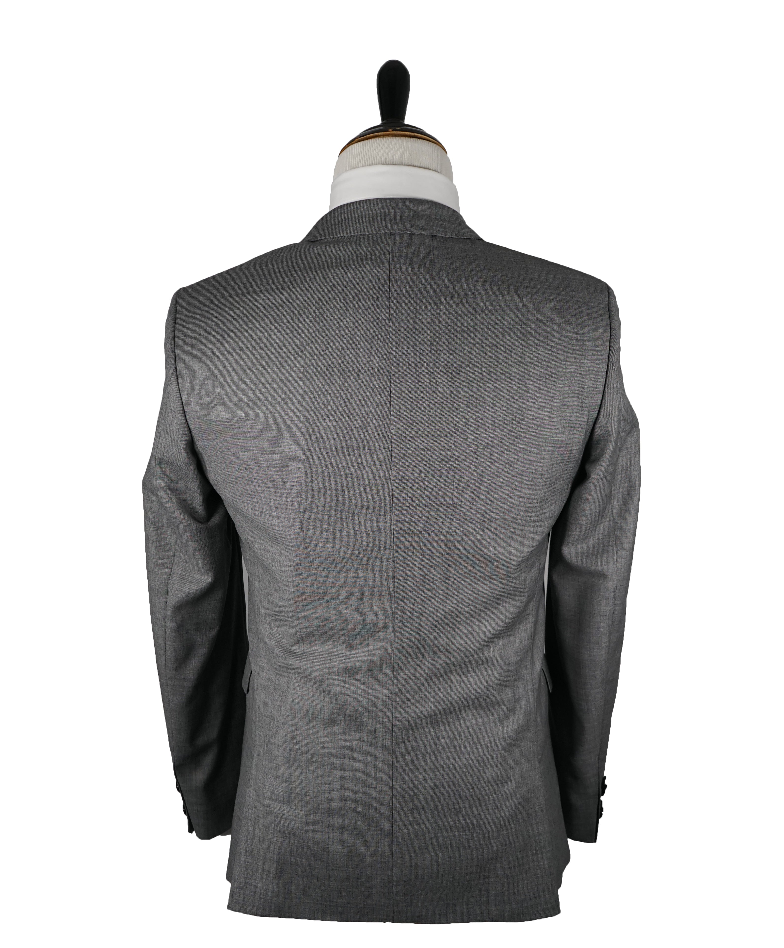 HUGO BOSS - HUGO Slim Super 110 Marzotto Italy Fabric Gray Textured Suit - 36R
