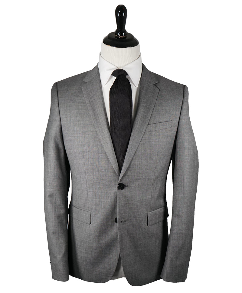 HUGO BOSS - HUGO Slim Super 110 Marzotto Italy Fabric Gray Textured Suit - 36R