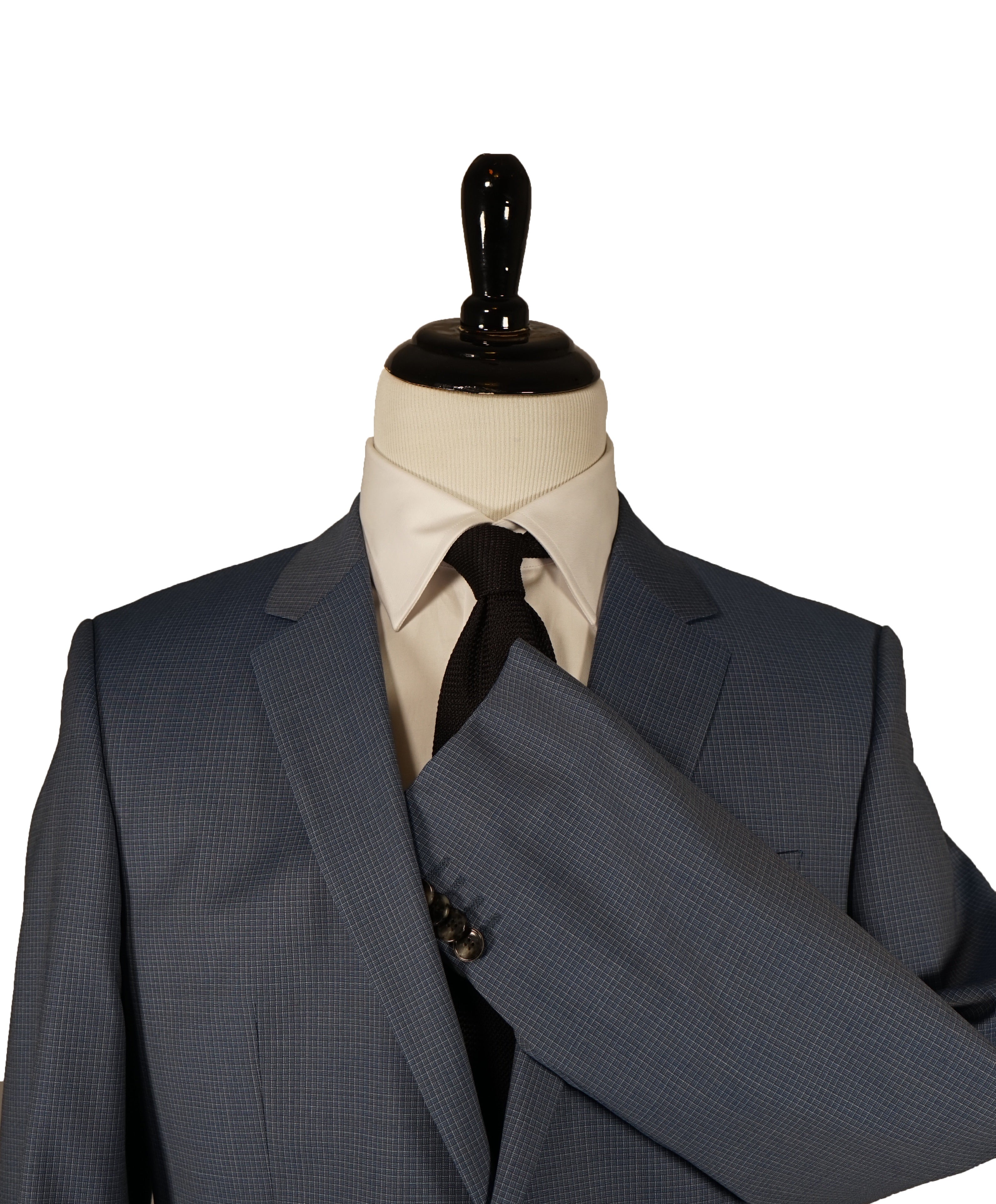 HUGO BOSS - Medium Blue Check Suit - 40R