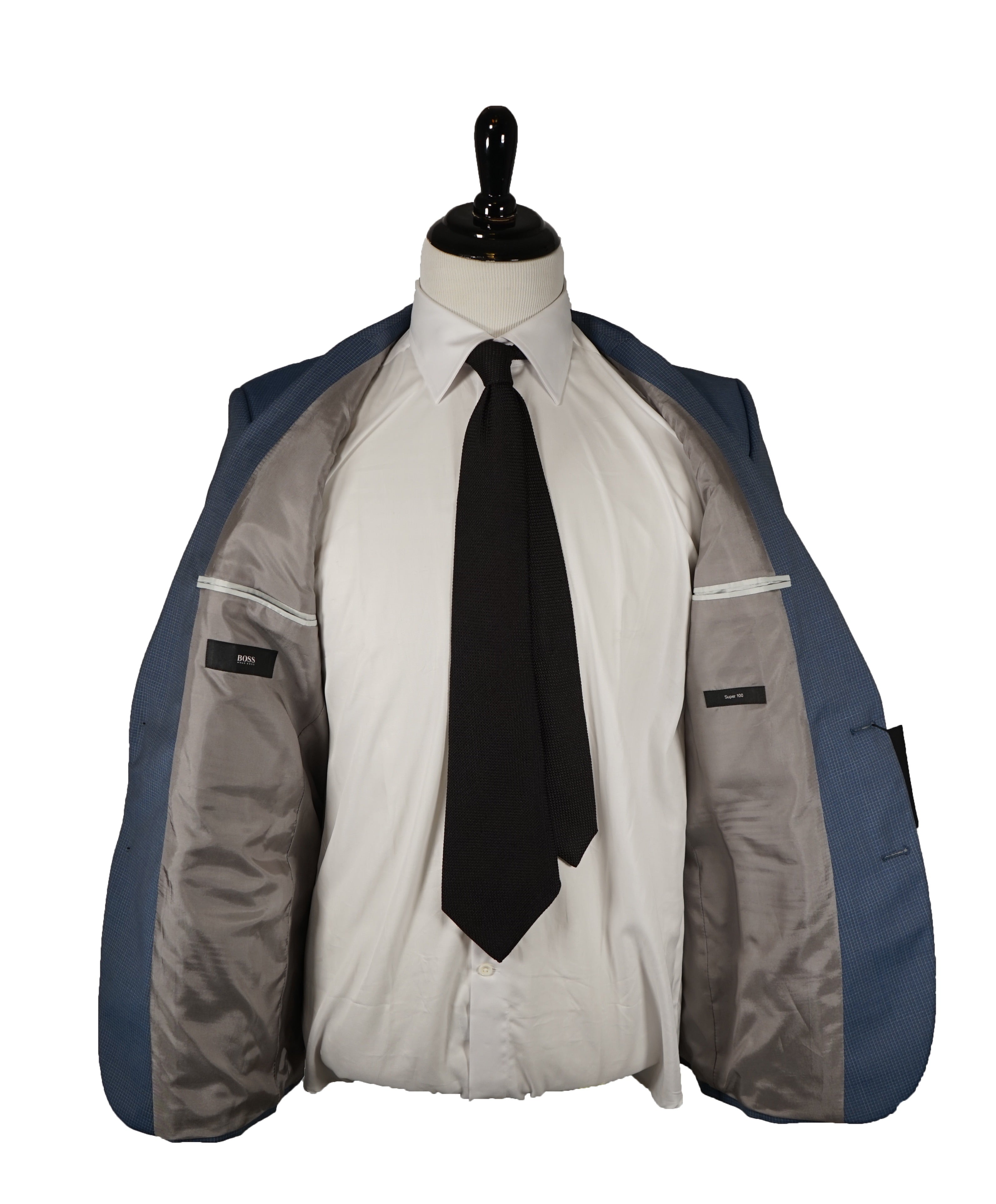 HUGO BOSS - Medium Blue Check Suit - 40R