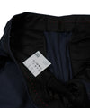HUGO BOSS - Navy Wool/Silk Slim Abstract Pattern Flat Front Dress Pants- 34W