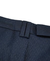 HUGO BOSS - Navy Wool/Silk Slim Abstract Pattern Flat Front Dress Pants- 34W