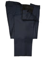 HUGO BOSS - Navy Wool/Silk Slim Abstract Pattern Flat Front Dress Pants- 34W