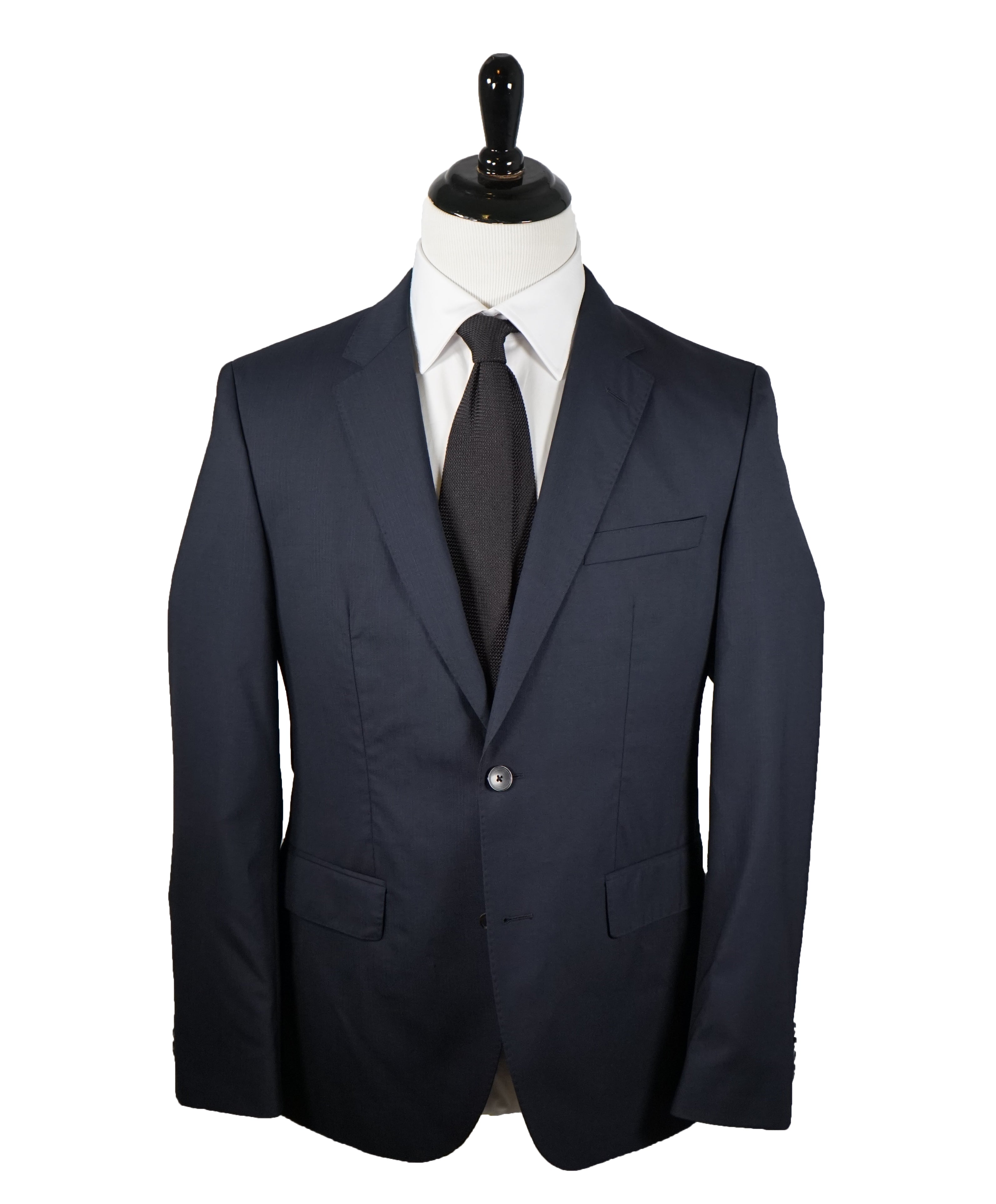 HUGO BOSS - Navy Tonal Stripe ”Travel" Suit W Horn Buttons - 38R