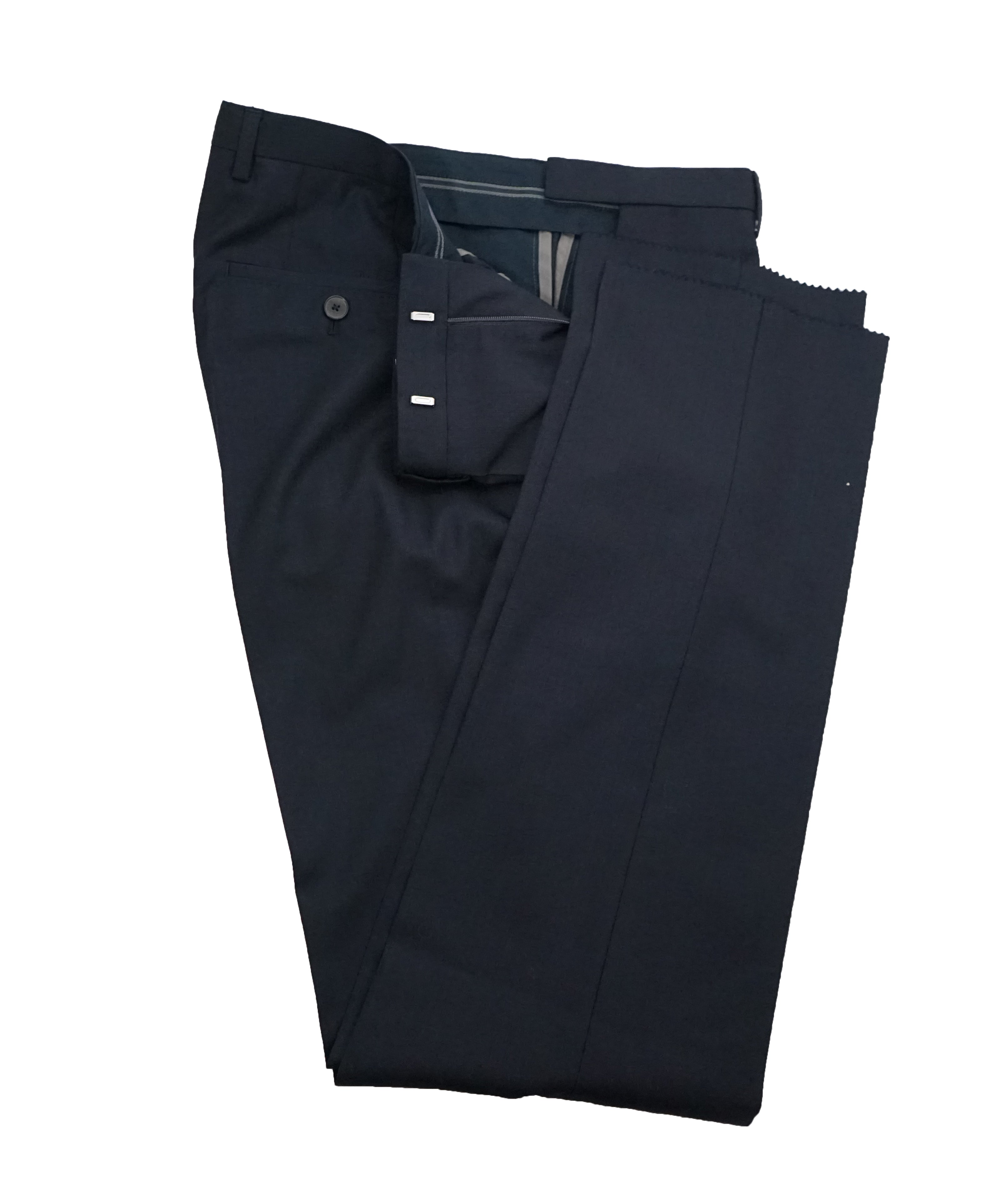 HUGO BOSS - Navy Tonal Stripe ”Travel" Suit W Horn Buttons - 38R