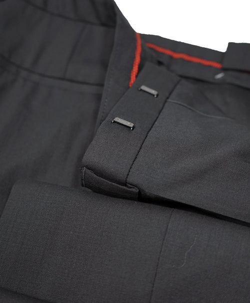 HUGO BOSS - Solid Black Slim Flat Front Dress Pants - 32W