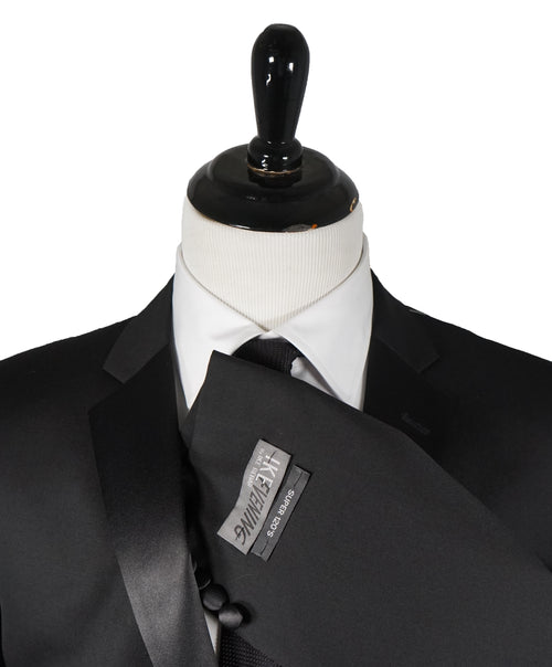 IKE BEHAR - Notch Lapel Classic Black 2-Button Tuxedo Suit - 46R