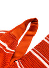 $165 OVADIA & SONS - Orange & White Stripe Knit Silk - Tie