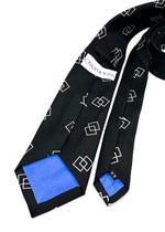 $165 OVADIA & SONS - Black & White 'Art Deco' Geometric - Tie
